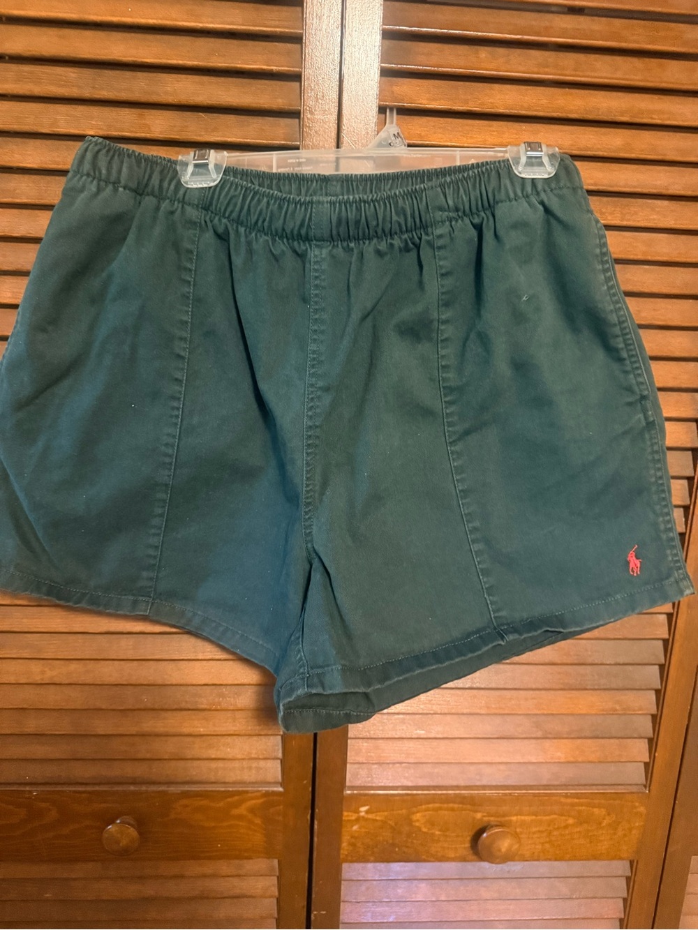 Polo by Ralph Lauren Forest Green Athletic Cotton Shorts with Red Logo